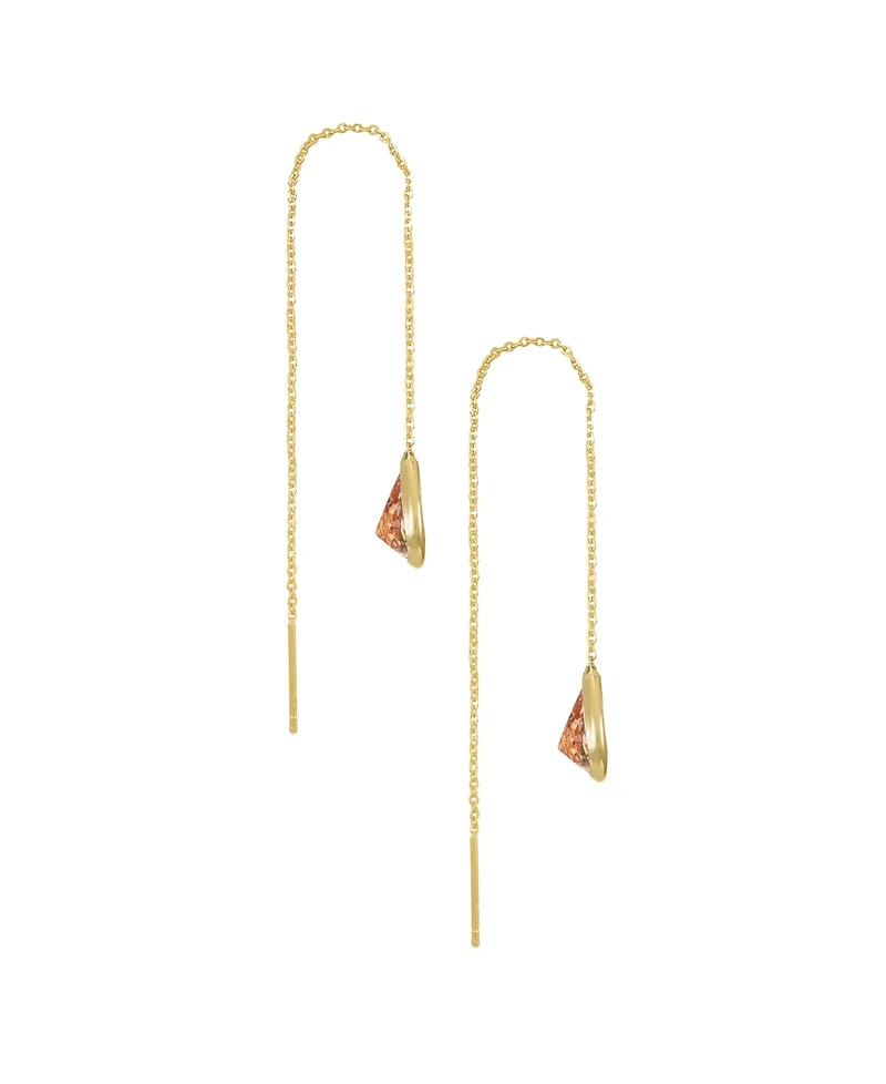 Ettika Barely There Chain Cubic Zirconia 18K Gold Plated Dangle Earrings
