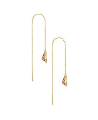 Ettika Barely There Chain Cubic Zirconia 18K Gold Plated Dangle Earrings