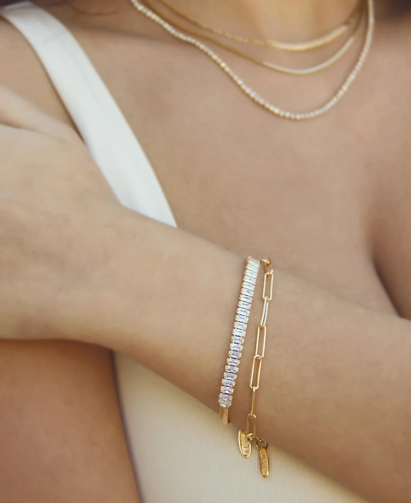 Ettika Links and Shine 18K Gold Plated Bracelet Set of 2