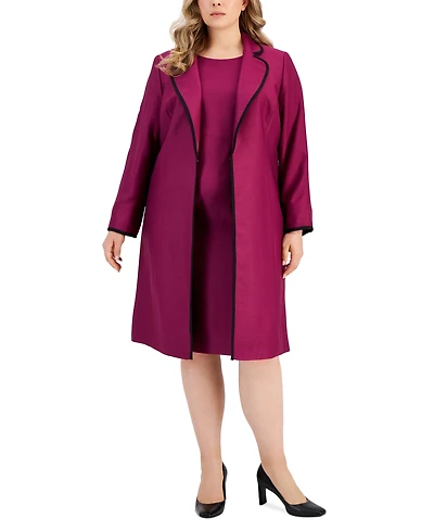 Le Suit Plus Size Jacquard Sheath Dress Suit