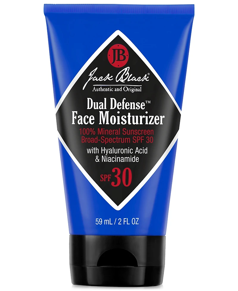 Jack Black Dual Defense Face Moisturizer 100% Mineral Sunscreen Spf 30, 2 oz.