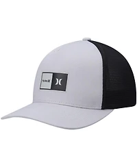 Men's Hurley Gray, Black Natural 2.0 Trucker Snapback Hat