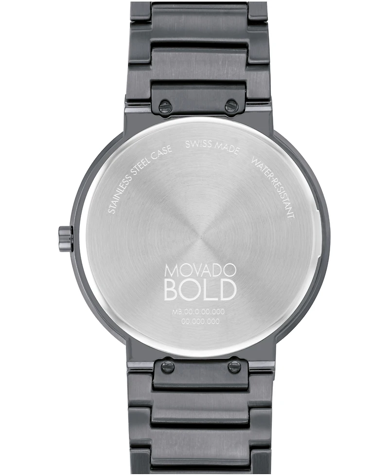 Movado Men's Bold Horizon Swiss Quartz Ionic Plated Gray Steel Watch 40mm
