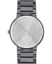 Movado Men's Bold Horizon Swiss Quartz Ionic Plated Gray Steel Watch 40mm