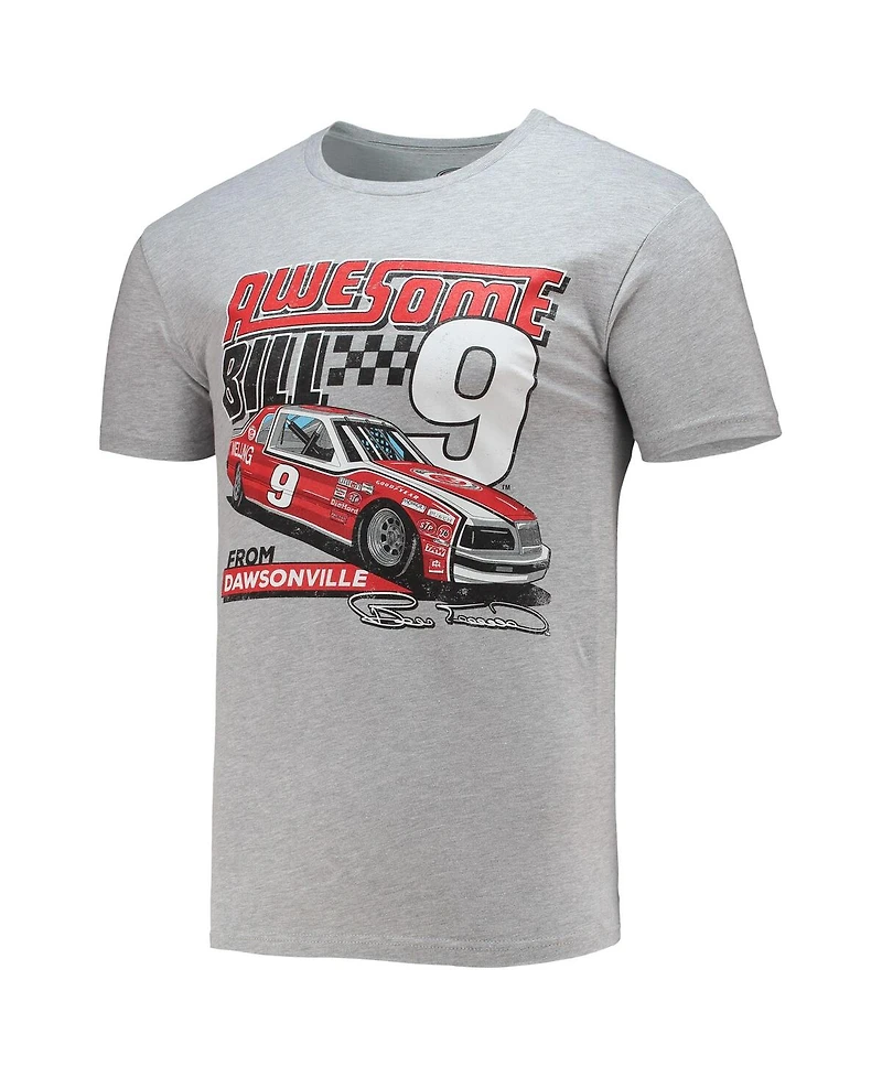 Men's Checkered Flag Sports Heathered Gray Bill Elliott Legends T-shirt