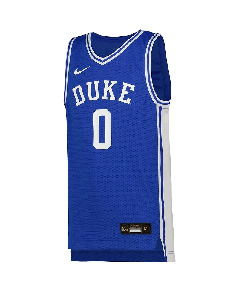 Big Boys Nike #0 Royal Duke Blue Devils Icon Replica Basketball Jersey