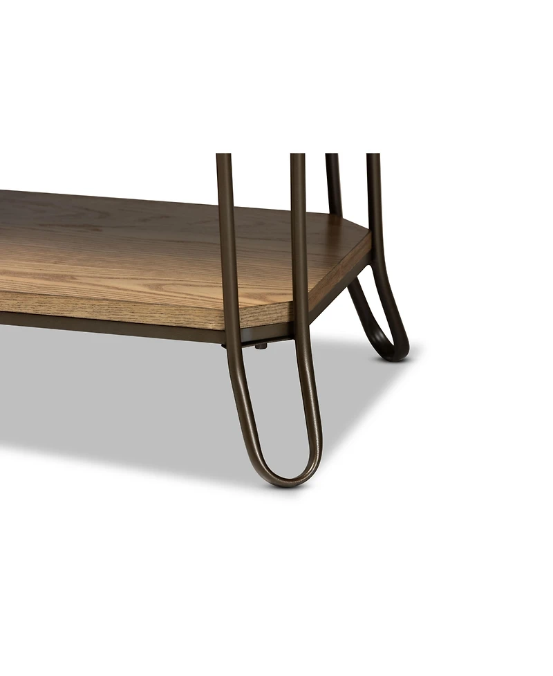 Baxton Studio Kellyn Vintage 42.9" Rustic Industrial Finished Wood and Metal 3-Drawer Console Table