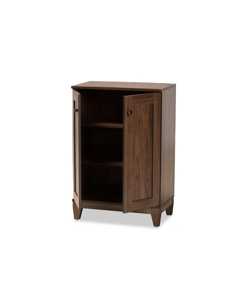 Baxton Studio Nissa Modern and Contemporary 34.6" Finished Wood 2-Door Shoe Storage Cabinet