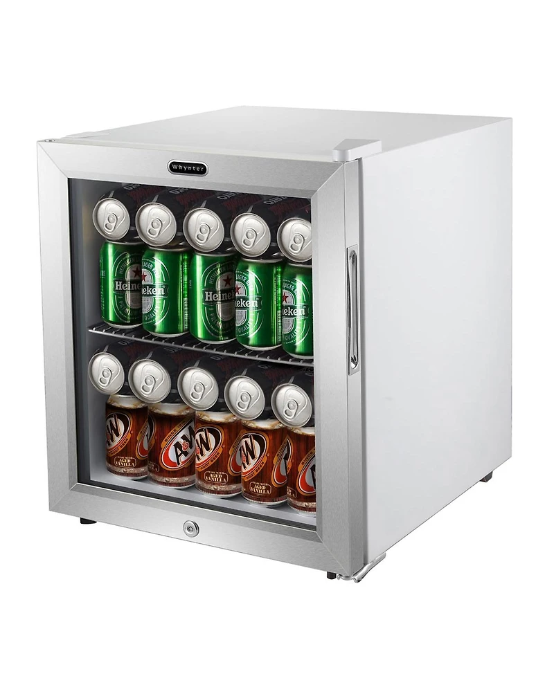 Whynter 62 Can Capacity Stainless Steel Beverage Refrigerator with Lock