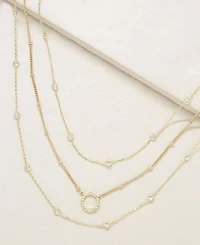 Ettika Monroe Crystal Strand Layered Necklace