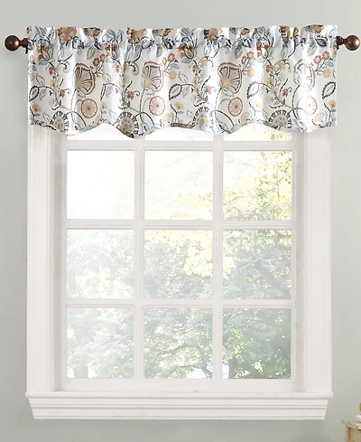 Signy Jacobean Pattern Semi-Sheer Rod Pocket Kitchen Curtain Valance