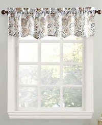 No. 918 Signy Jacobean Pattern Semi Sheer Rod Pocket Kitchen Curtain Collection