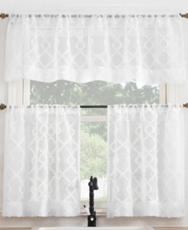 No. 918 Tina Geometric Clipped Semi Sheer Rod Pocket Curtain Collection