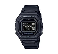 Casio Men's Digital Black Resin Watch 43.2mm, W218H-1BV