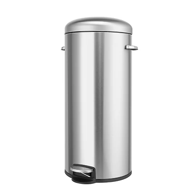 8 Gal./30 Liter Stainless Steel Round Shape Step-on Trash Can for Kitchen