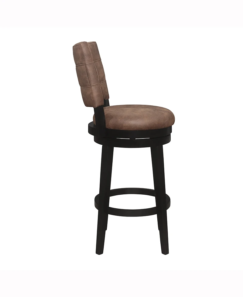 Hillsdale 45" Wood and Upholstered Kaede Furniture Bar Height Swivel Stool