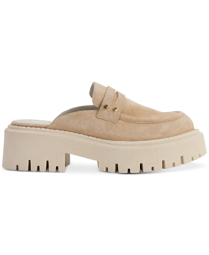 Dkny Women's Luna Slip-On Lug Platform Penny Loafer Mules