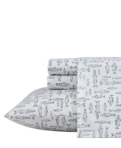Eddie Bauer Printed 100% Cotton Percale 4-Pc. Sheet Set, Queen