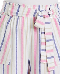 Ella Rafaella Plus Stripe Wide Leg Paper Bag Pants