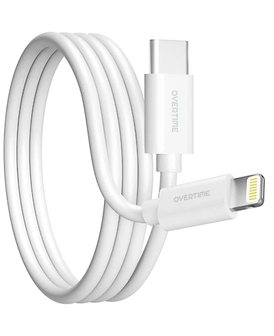Overtime Apple MFi Certified iPhone 13/12/11 6ft Charging Cable | Usb Type C to Lightning Cable for iPhone - White
