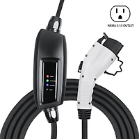 Lectron 110V 16 Amp Level 1 Ev Charger with 21ft/6.4m Extension Cord J1772 Cable & Nema 5-15 Plug Electric Vehicle Charger
