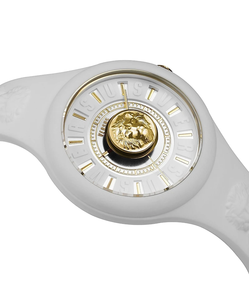 Versus Versace Women's 3 Hand Quartz Fire Island White Silicone Watch, 39mm