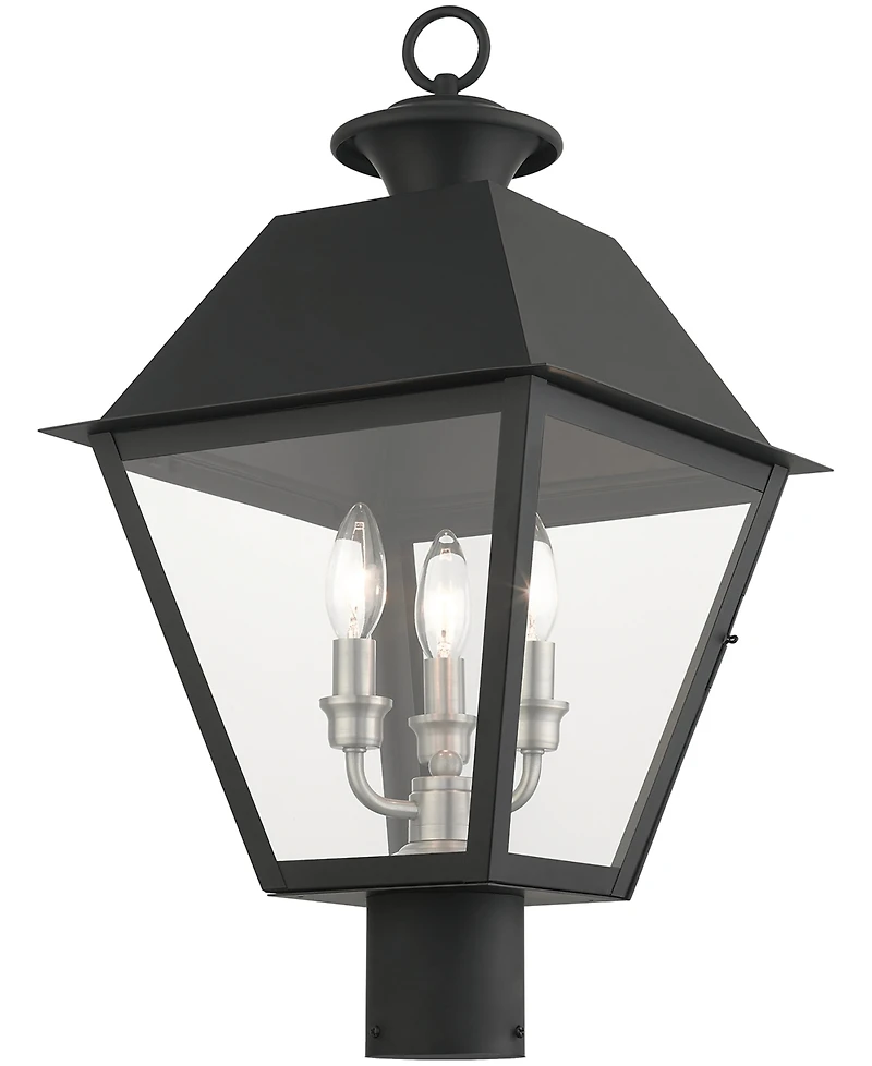 Livex Wentworth 3 Light Outdoor Post Top Lantern