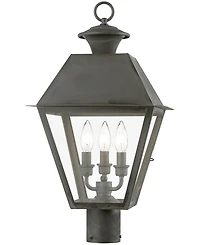 Livex Wentworth 3 Light Outdoor Large Post Top Lantern