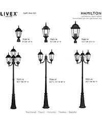 Livex Hamilton3 Light Outdoor Post Light