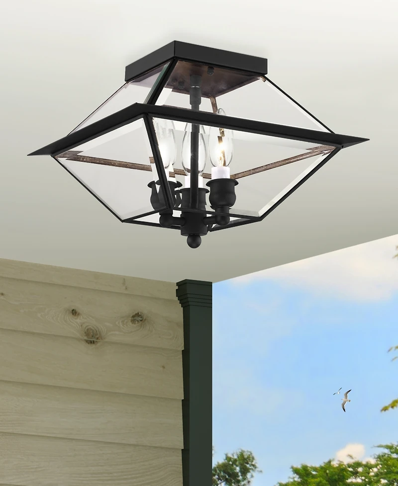 Livex Westover 3 Light Outdoor Ceiling Mount