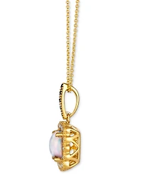Le Vian Neopolitan Opal (1-1/4 ct. t.w.) & Diamond (3/8 ct. t.w.) Halo Pendant Necklace in 14k Gold, 18" + 2" extender