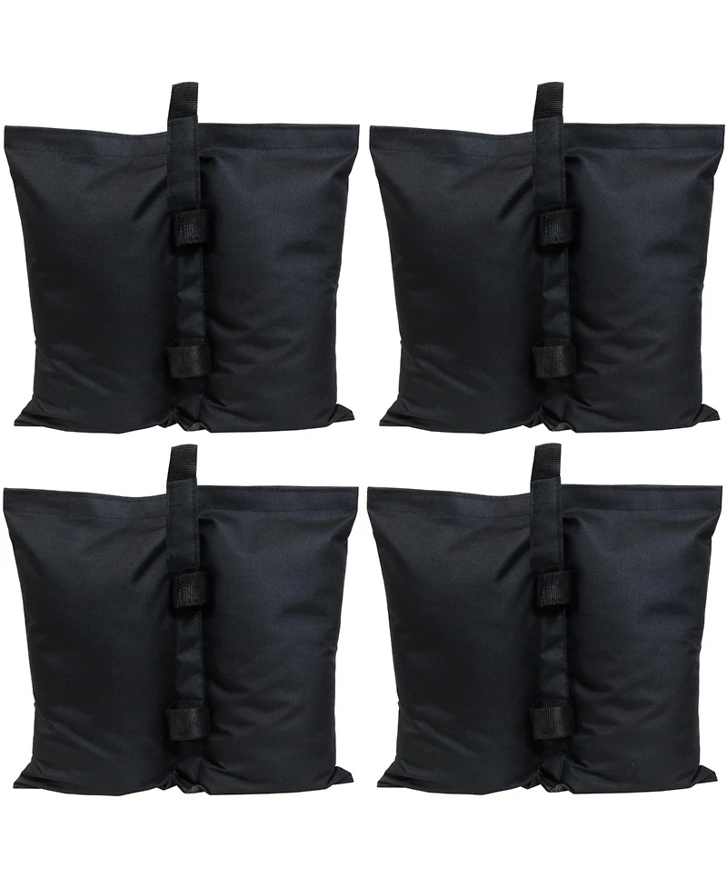 Sunnydaze Decor Polyester Sandbag Canopy Weights - Fillable Canopy Anchors - Easy to Attach - Set of 4 - Black