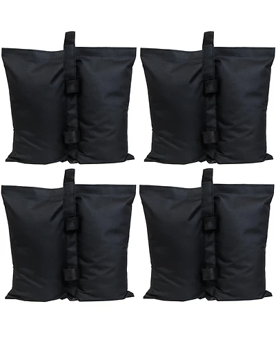 Sunnydaze Decor Polyester Sandbag Canopy Weights - Fillable Canopy Anchors - Easy to Attach - Set of 4 - Black