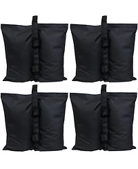 Sunnydaze Decor Polyester Sandbag Canopy Weights - Fillable Canopy Anchors - Easy to Attach - Set of 4 - Black