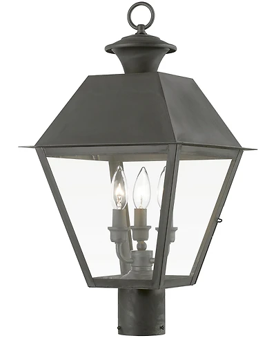 Livex Wentworth 3 Light Outdoor Large Post Top Lantern