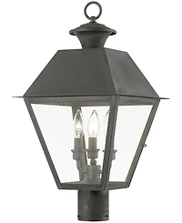 Livex Wentworth 3 Light Outdoor Large Post Top Lantern