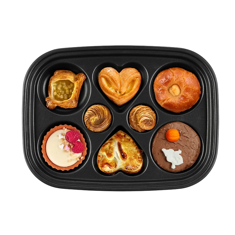 Ventray Nonstick Pancake Couple Breakfast Griddle Plate Heart-shaped Removable Die Casting Aluminum Plate for Electric Grill