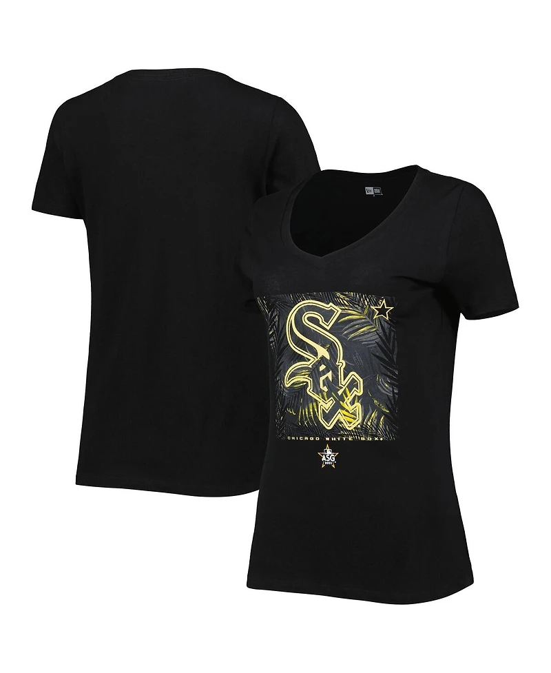 Women's New Era Black Chicago White Sox 2022 Mlb All-Star Game Hat Hook-Up V-Neck T-shirt
