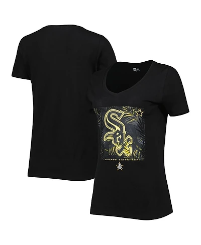 Women's New Era Black Chicago White Sox 2022 Mlb All-Star Game Hat Hook-Up V-Neck T-shirt