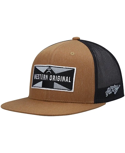 Men's Hooey Tan, Black Holley Trucker Snapback Hat