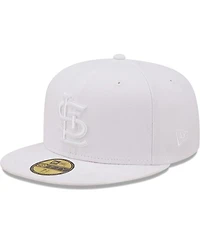 Men's New Era St. Louis Cardinals White on White Logo 59FIFTY Fitted Hat