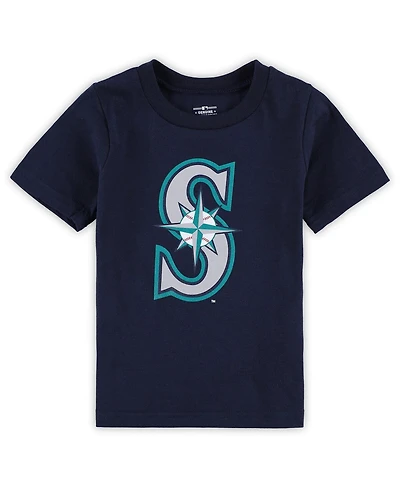 Infant Boys and Girls Navy Seattle Mariners Team Crew Primary Logo T-shirt