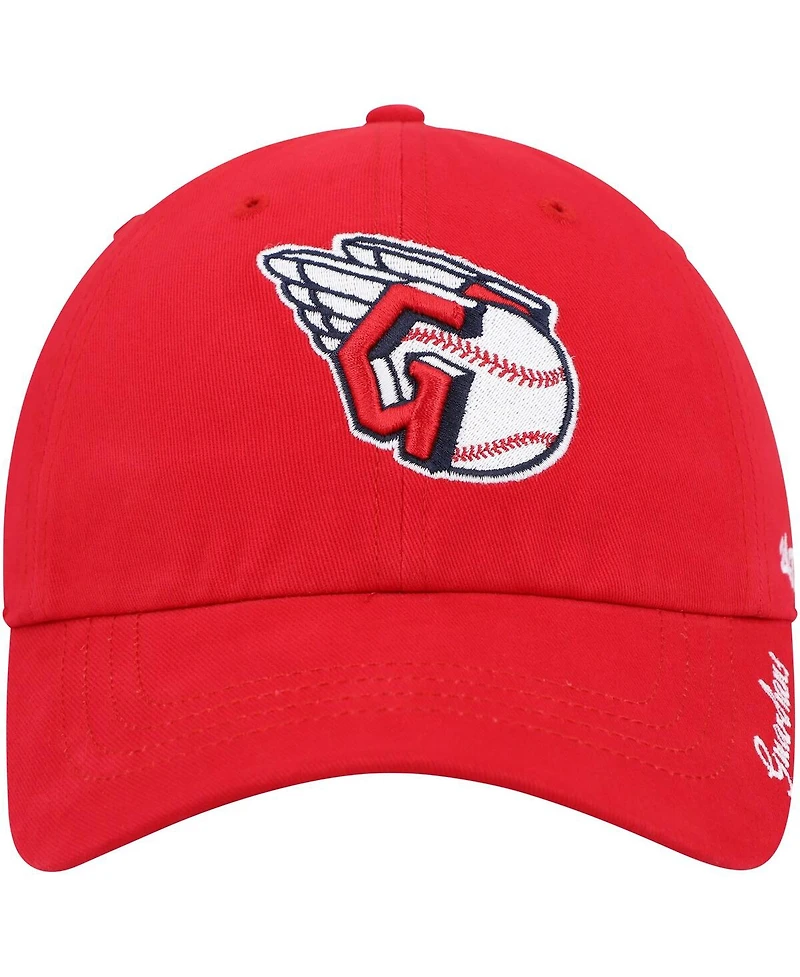 Women's '47 Brand Red Cleveland Guardians Team Miata Clean Up Adjustable Hat