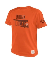 Men's Original Retro Brand Orange Oklahoma State Cowboys 1890 Drink Local T-shirt
