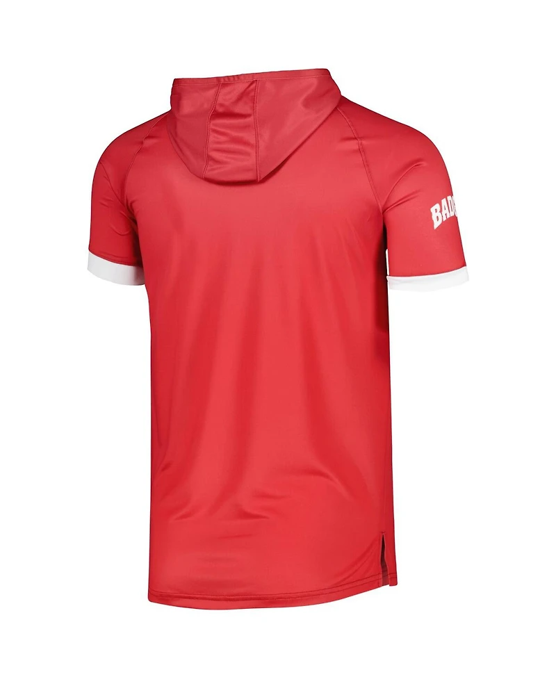 Men's Under Armour Red Wisconsin Badgers On-Court Raglan Hoodie T-shirt