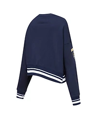 Women's Pro Standard Navy Milwaukee Brewers Mash Up Pullover Sweatshirt