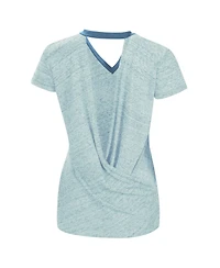 Women's Touch Heather Powder Blue Kevin Harvick Halftime Back Wrap T-shirt