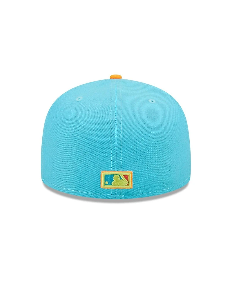 Men's New Era Blue and Orange Boston Red Sox Vice Highlighter 59FIFTY Fitted Hat