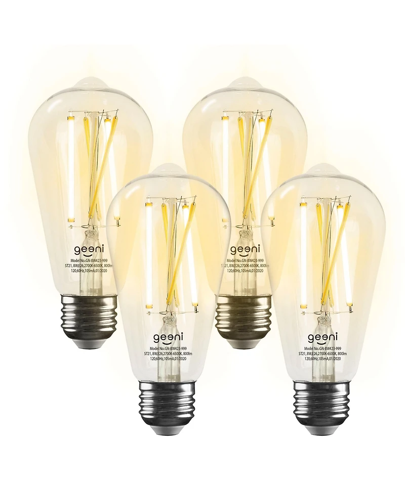 Geeni Lux Edison ST21 (ST64) Edison WiFi Led Smart Bulb, 2700K-6500K 8W, E26 Base, Dimmable, Tunable White Light, Compatible with Alexa & Google Home,