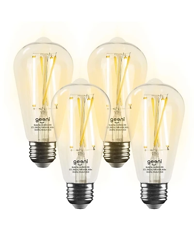 Geeni Lux Edison ST21 (ST64) Edison WiFi Led Smart Bulb, 2700K-6500K 8W, E26 Base, Dimmable, Tunable White Light, Compatible with Alexa & Google Home,